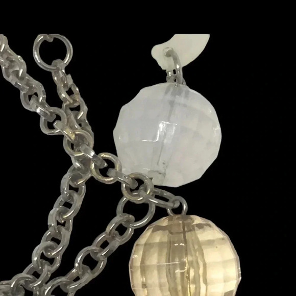 Vintage Faceted Clear Bead Lucite Station Necklace - Picture 5 of 5